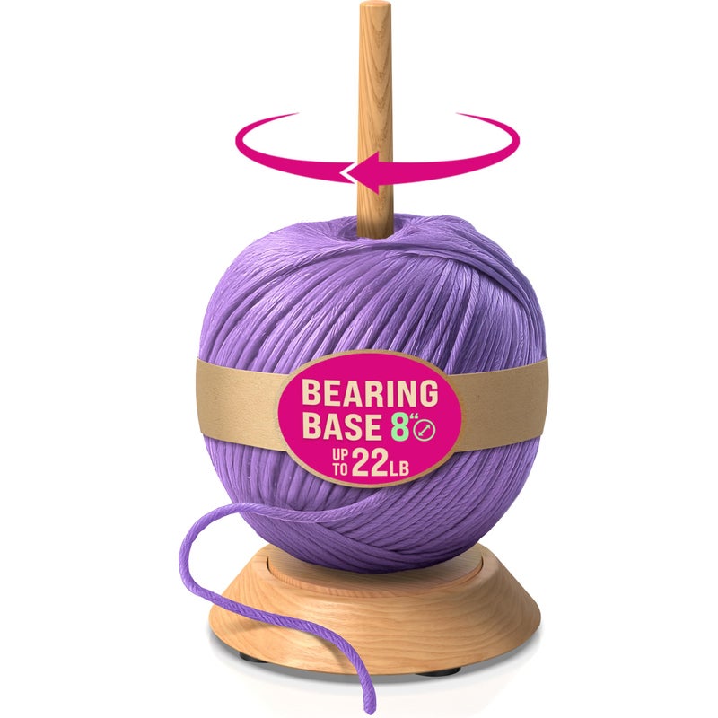 BarvA Yarn Holder 22 Lb Capacity for Chunky Yarn | Smooth Bearing Spinner & Big Rubber Anti Slip Pads for Stability | European Wood Crochet Accessories and Pro Tools for Fiber Crafts - Image 1